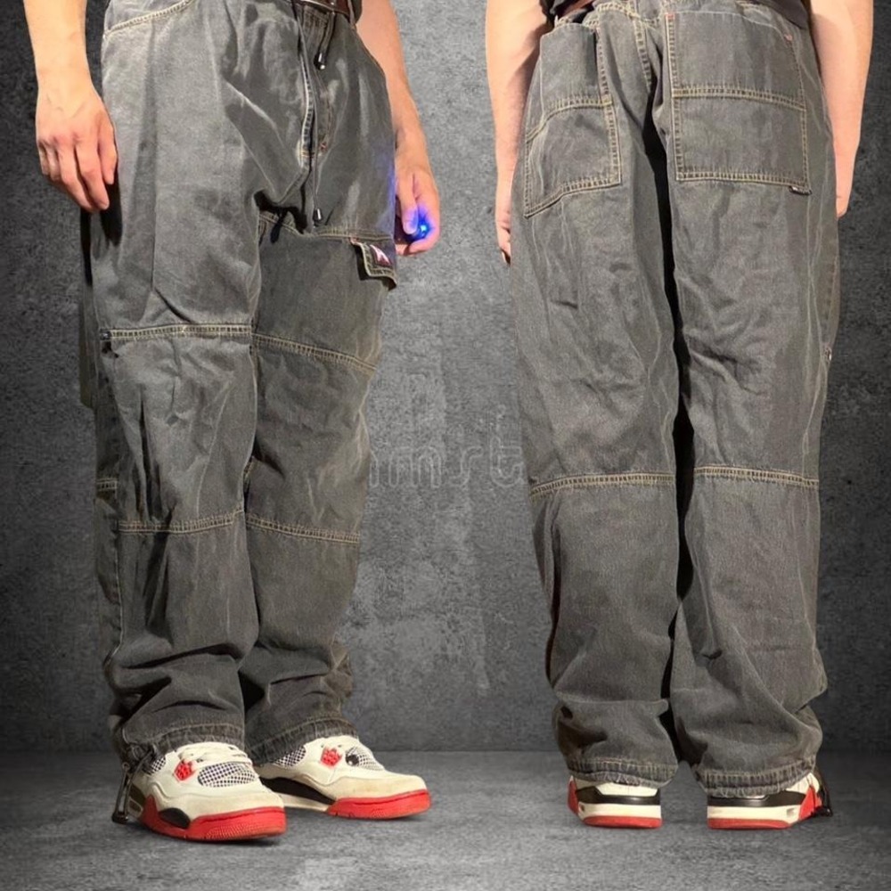 Vintage Y2K HIRS Denim grey baggy carpenter utility jeans Size 38